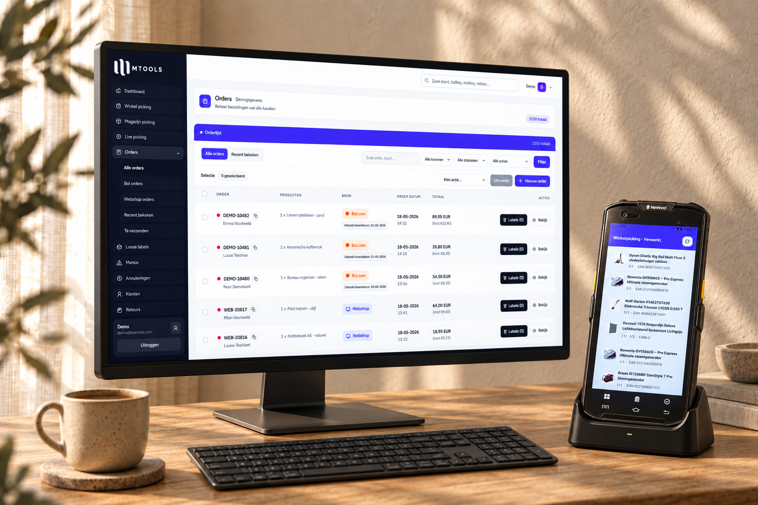 Mtools is een zelf ontwikkeld backoffice en fulfilmentplatform met mobiele scanner app dat de volledige orderafhandeling van een multichannel retailer automatiseert.